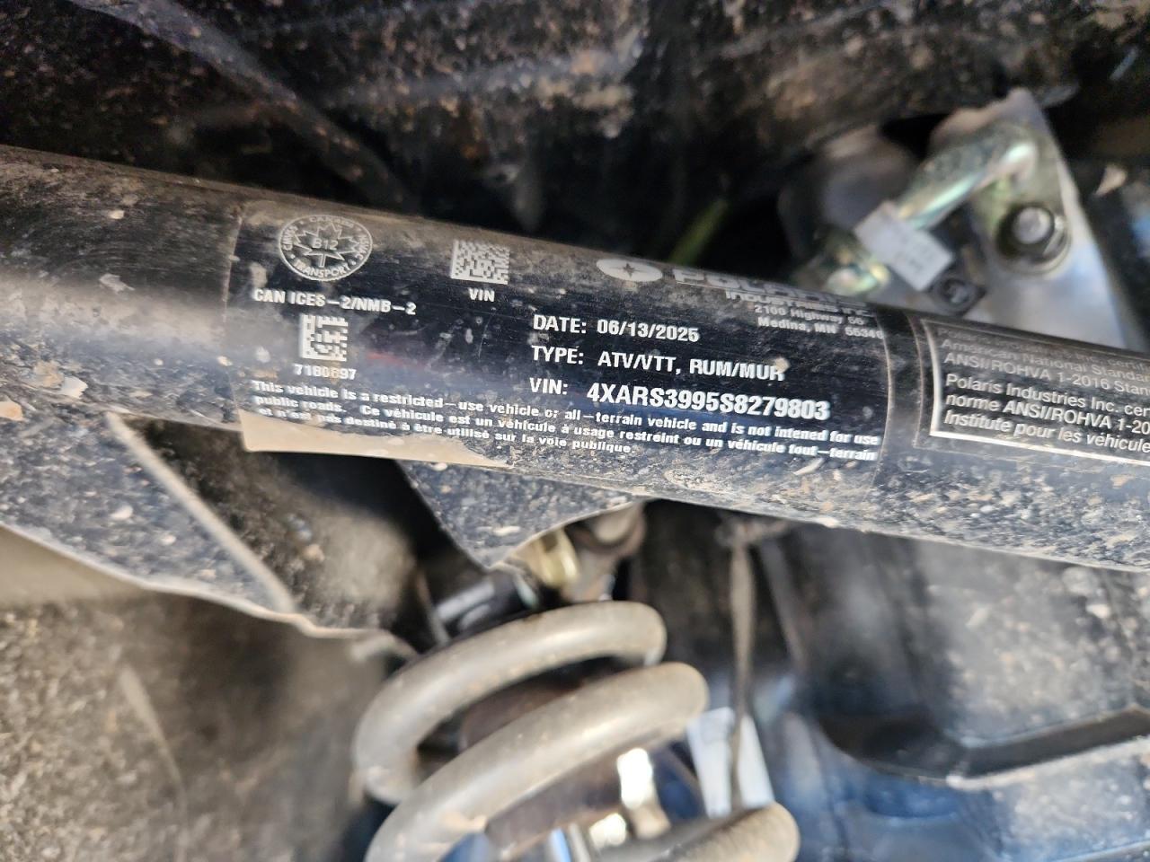 2025 Polaris Ranger Crew Xp 1000 Northstar Edition VIN: 4XARS3995S8279803 Lot: 90060665