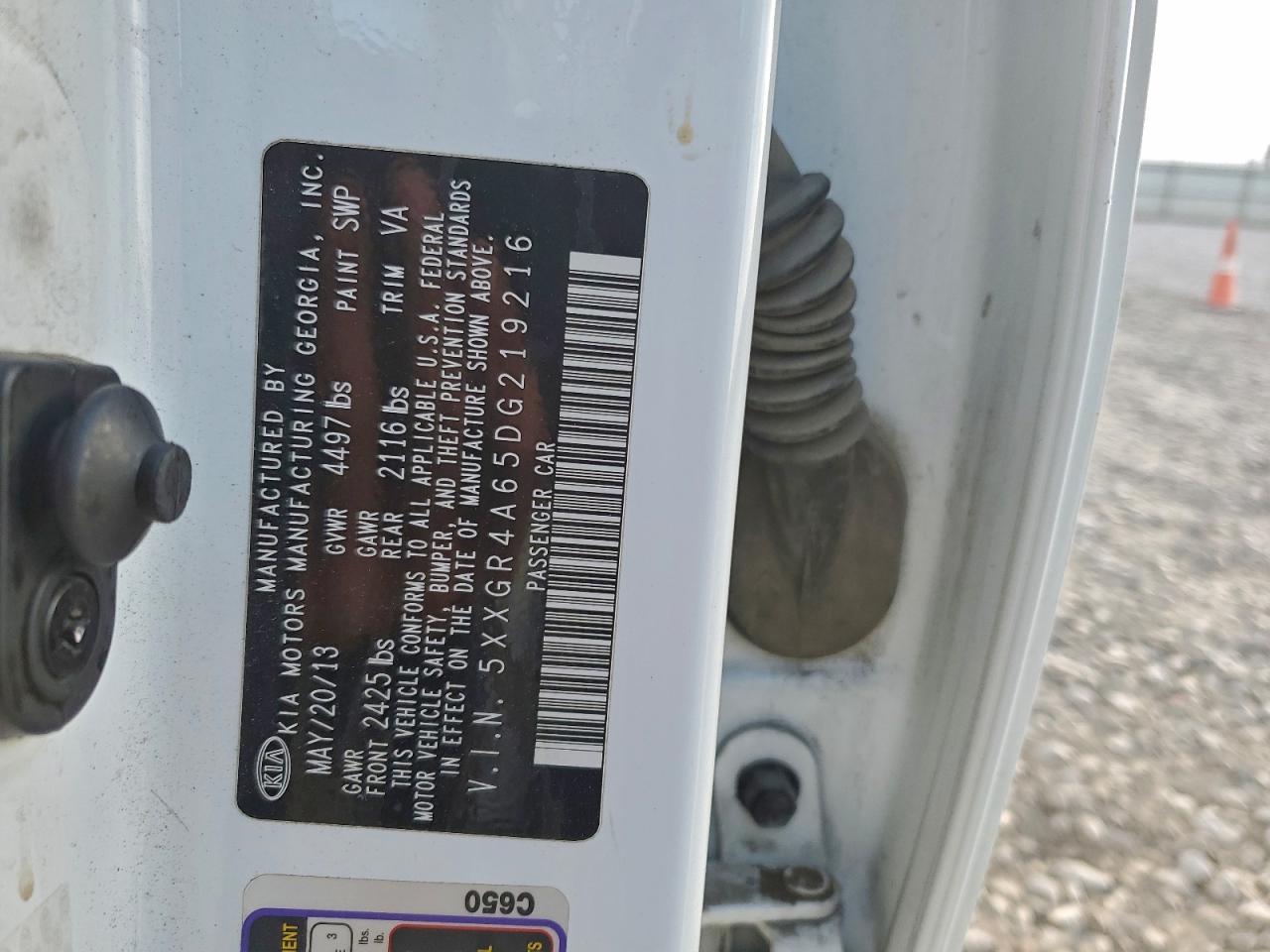 2013 Kia Optima Sx VIN: 5XXGR4A65DG219216 Lot: 93888495