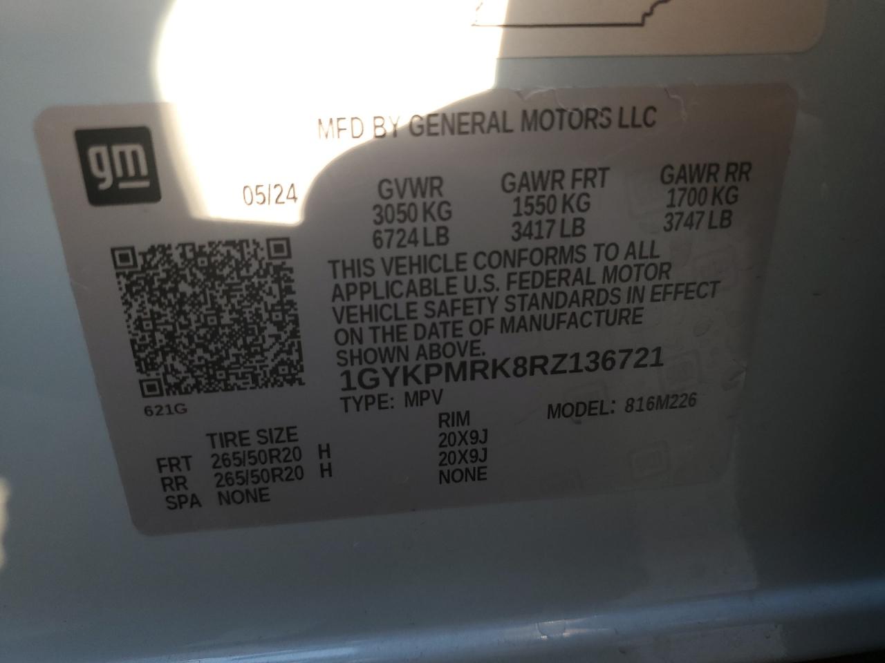 2024 Cadillac Lyriq Tech VIN: 1GYKPMRK8RZ136721 Lot: 91701465