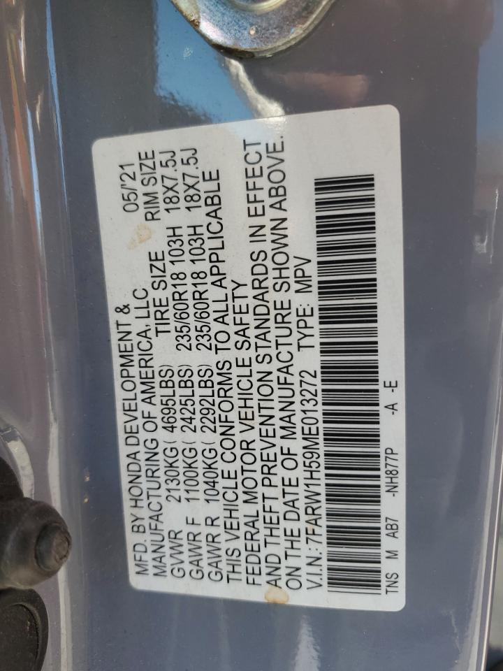 2021 Honda Cr-V Ex VIN: 7FARW1H59ME013272 Lot: 91299395