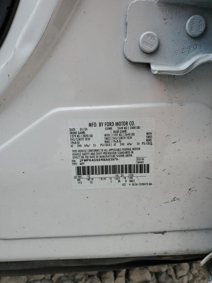 2024 Ford Edge Se VIN: 2FMPK4G9XRBA83979 Lot: 92523495