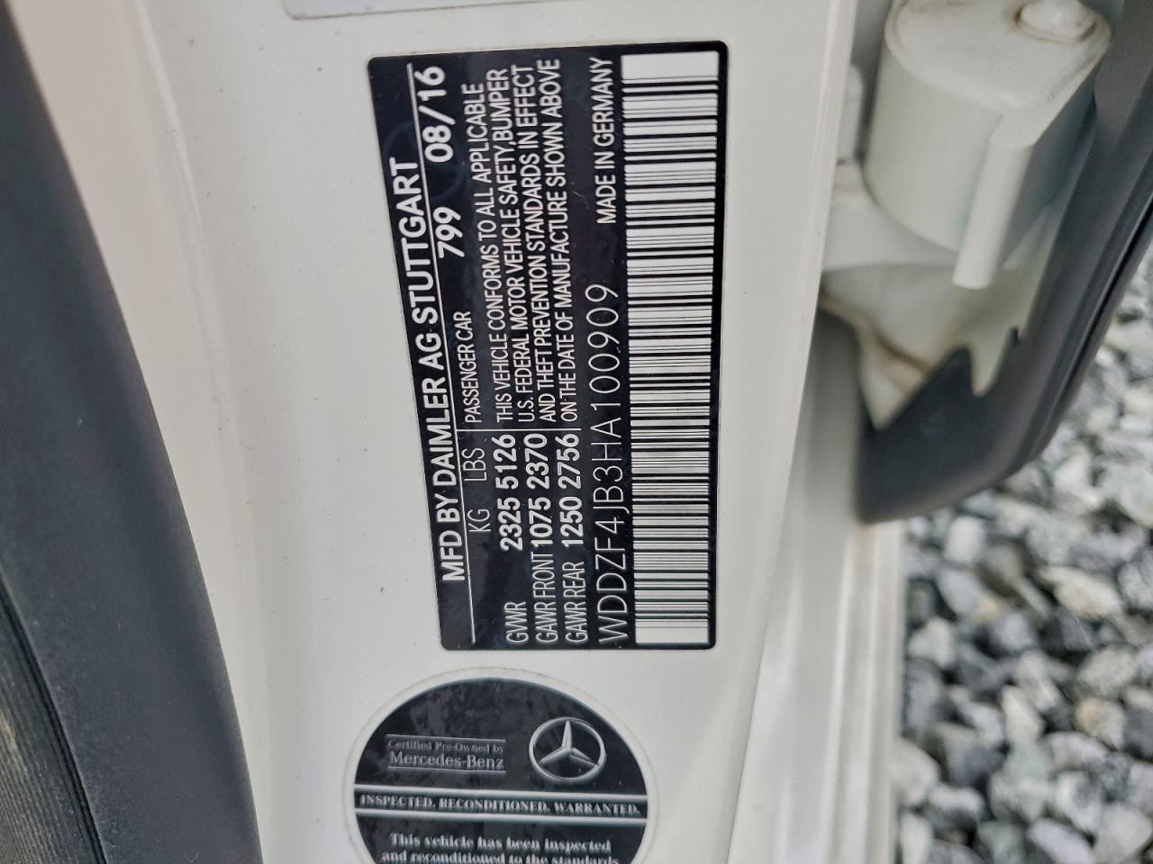 2017 Mercedes-Benz E 300 VIN: WDDZF4JB3HA100909 Lot: 94030515