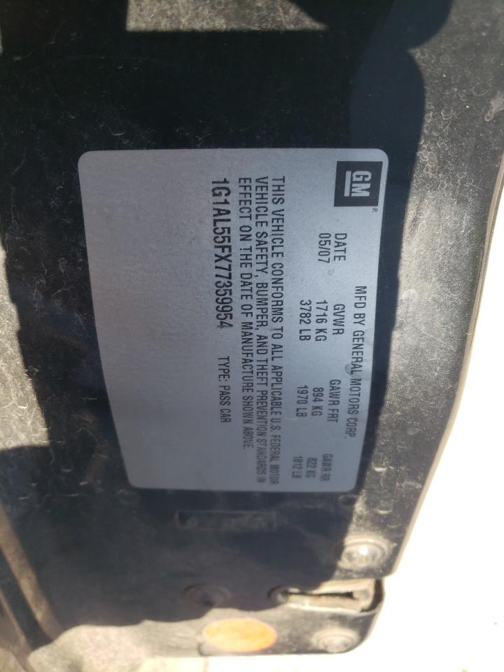 2007 Chevrolet Cobalt Lt VIN: 1G1AL55FX77359954 Lot: 92356545