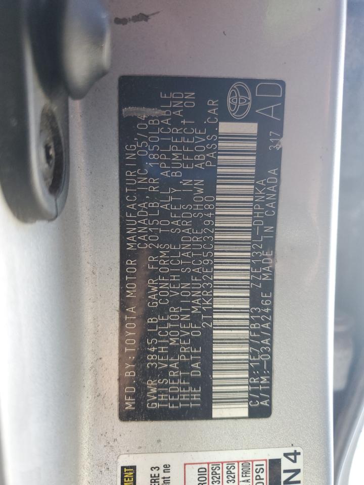 2005 Toyota Corolla Matrix Xr VIN: 2T1KR32E95C329480 Lot: 90382835