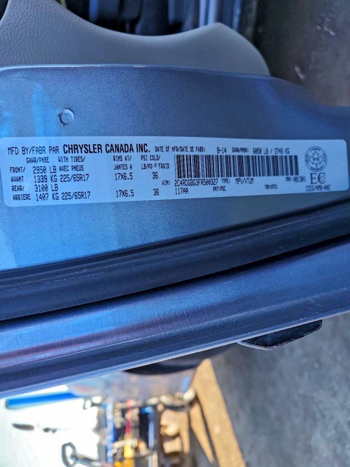 2015 Dodge Grand Caravan Se VIN: 2C4RDGBG3FR500327 Lot: 92374685