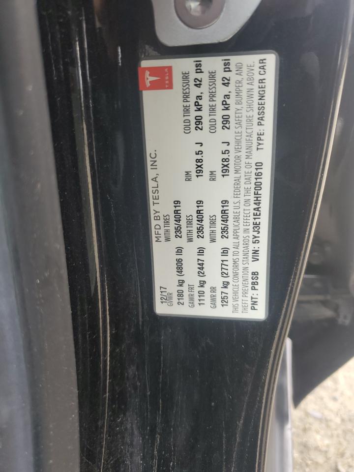 2017 Tesla Model 3 VIN: 5YJ3E1EA4HF001610 Lot: 93092015