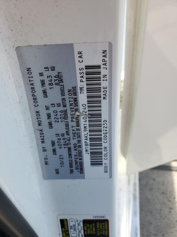 2021 Mazda 3 Select VIN: JM1BPAKL9M1404240 Lot: 91928325