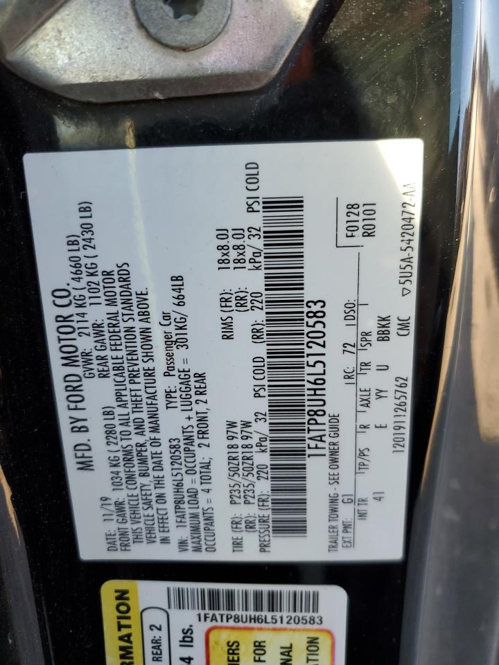 2020 Ford Mustang VIN: 1FATP8UH6L5120583 Lot: 92345435