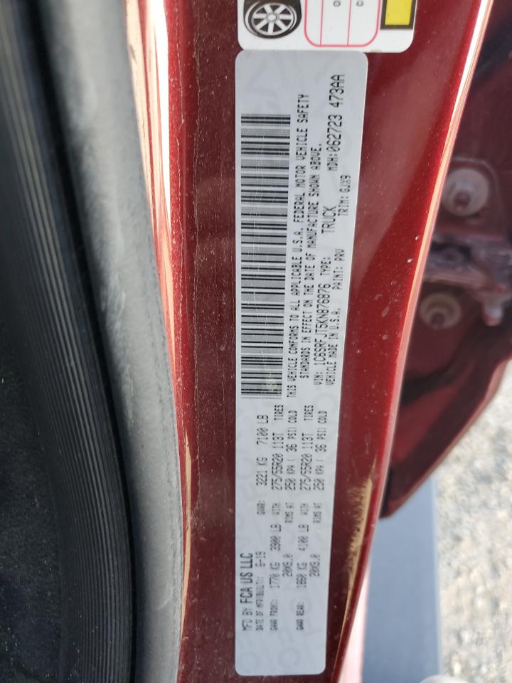 2019 Ram 1500 Laramie VIN: 1C6SRFJT5KN876876 Lot: 90713355