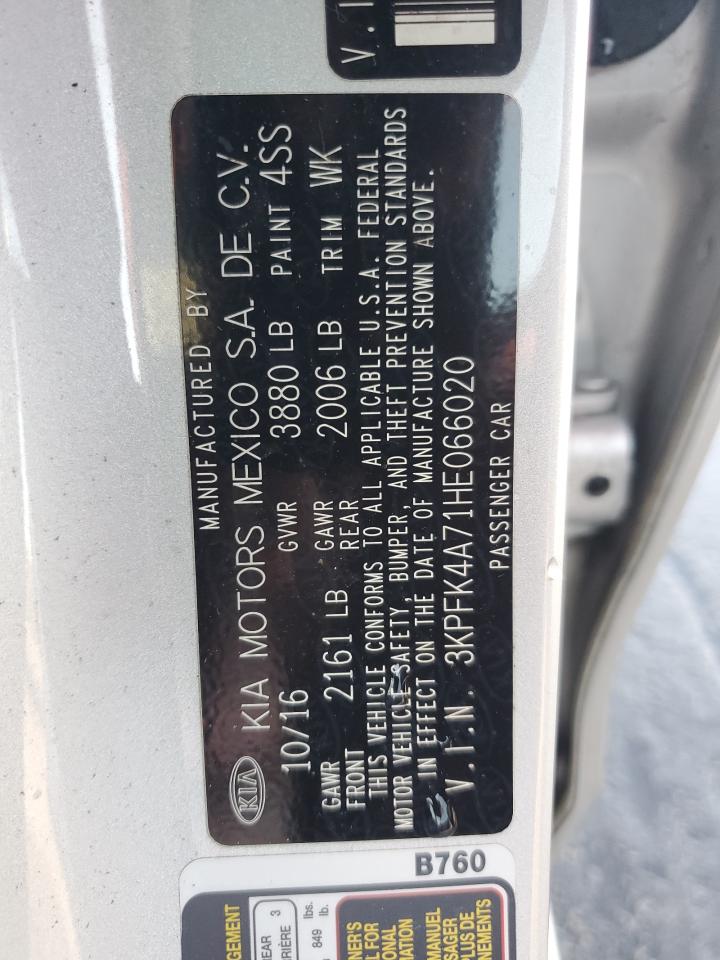 2017 Kia Forte Lx VIN: 3KPFK4A71HE066020 Lot: 93307405