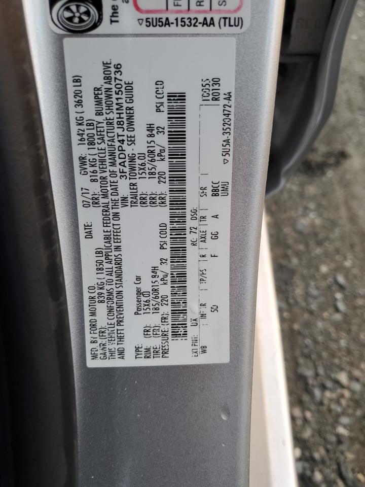 2017 Ford Fiesta S VIN: 3FADP4TJ8HM150736 Lot: 92813815