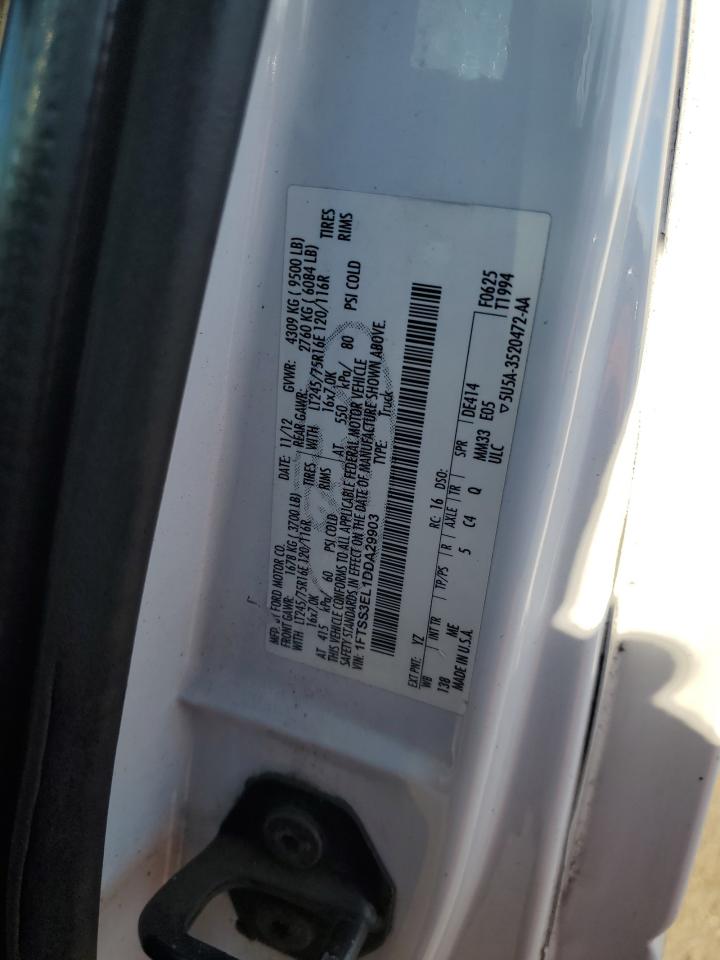 2013 Ford Econoline E350 Super Duty Van VIN: 1FTSS3EL1DDA29903 Lot: 92822285