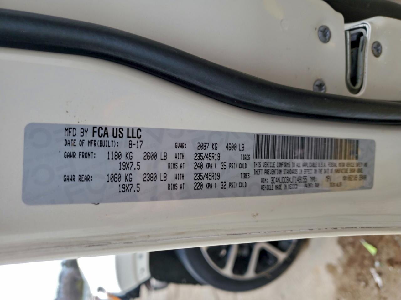 2018 Jeep Compass Limited VIN: 3C4NJDCBXJT149155 Lot: 93930085