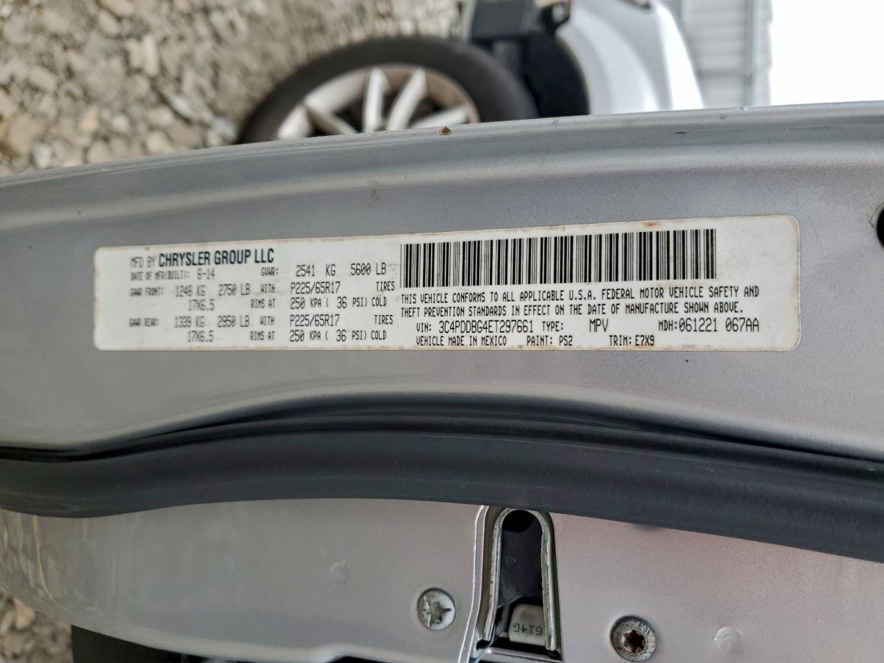 2014 Dodge Journey Sxt VIN: 3C4PDDBG4ET297661 Lot: 94054425