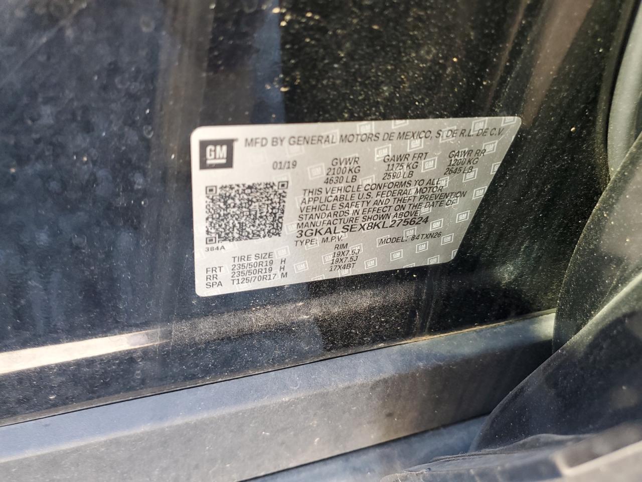 2019 GMC Terrain Denali VIN: 3GKALSEX8KL275624 Lot: 90643115