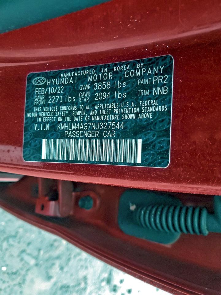 2022 Hyundai Elantra Sel VIN: KMHLM4AG7NU327544 Lot: 94375655