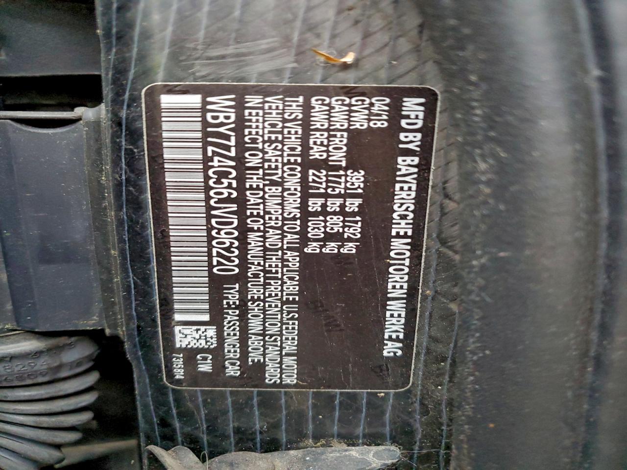 2018 BMW I3 Rex VIN: WBY7Z4C56JVD96220 Lot: 93402575