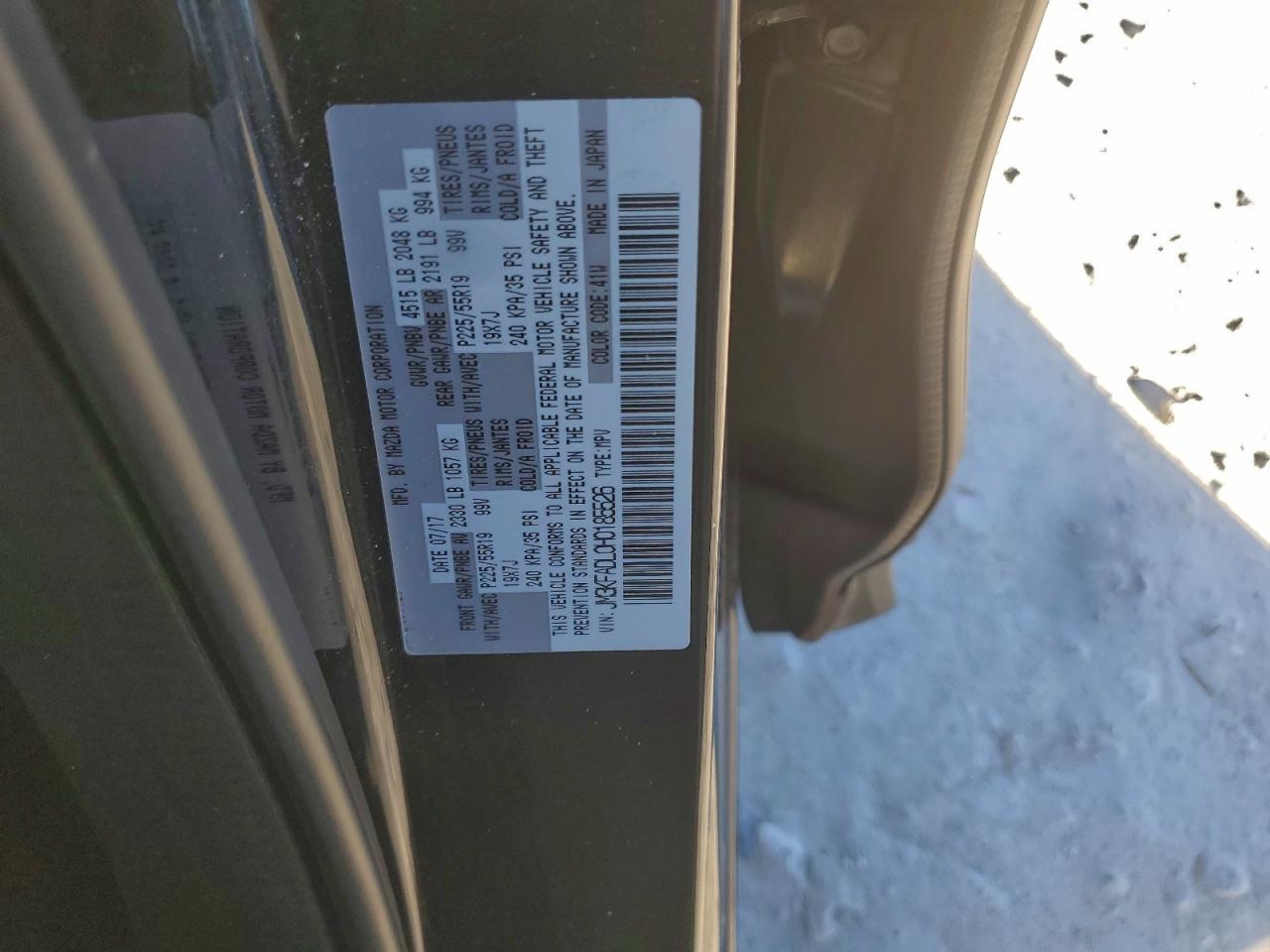 2017 Mazda Cx-5 Grand Touring VIN: JM3KFADL0H0185526 Lot: 94391275