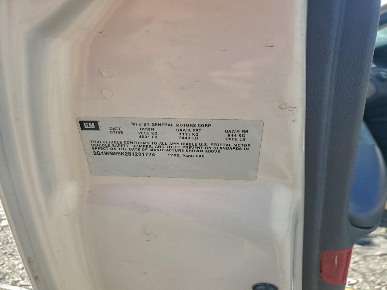 2008 Chevrolet Impala Ls VIN: 2G1WB55K281201774 Lot: 94081895