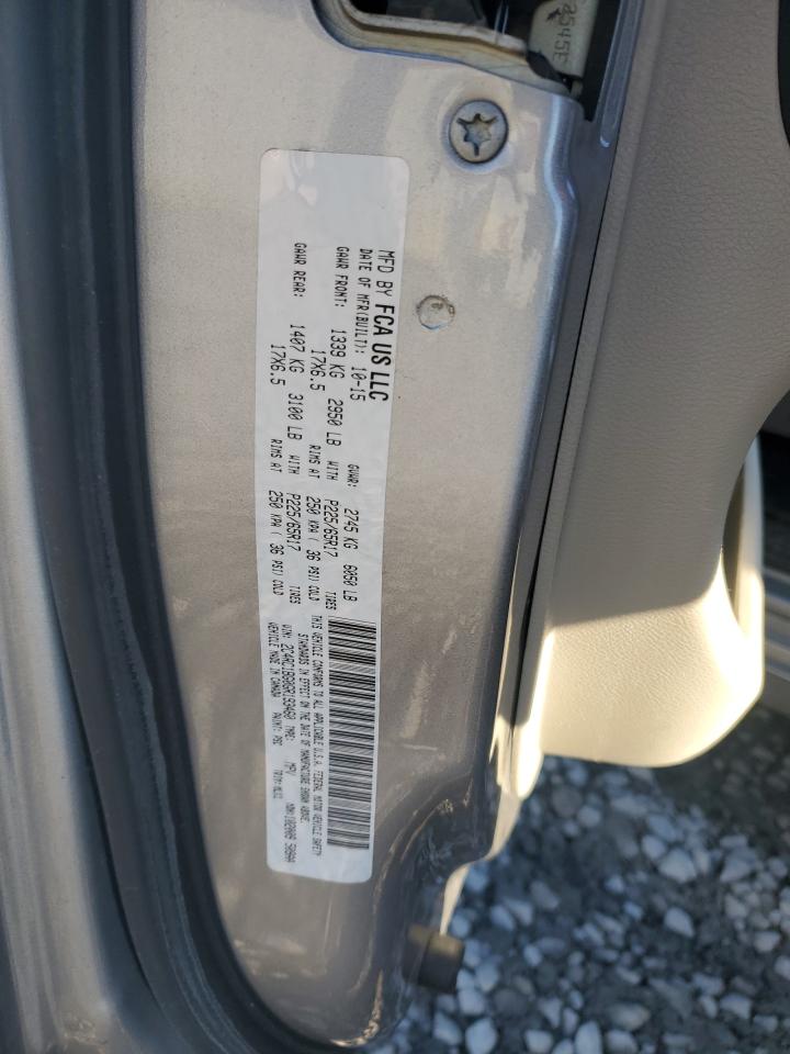 2016 Chrysler Town & Country Touring VIN: 2C4RC1BG0GR193460 Lot: 92610595