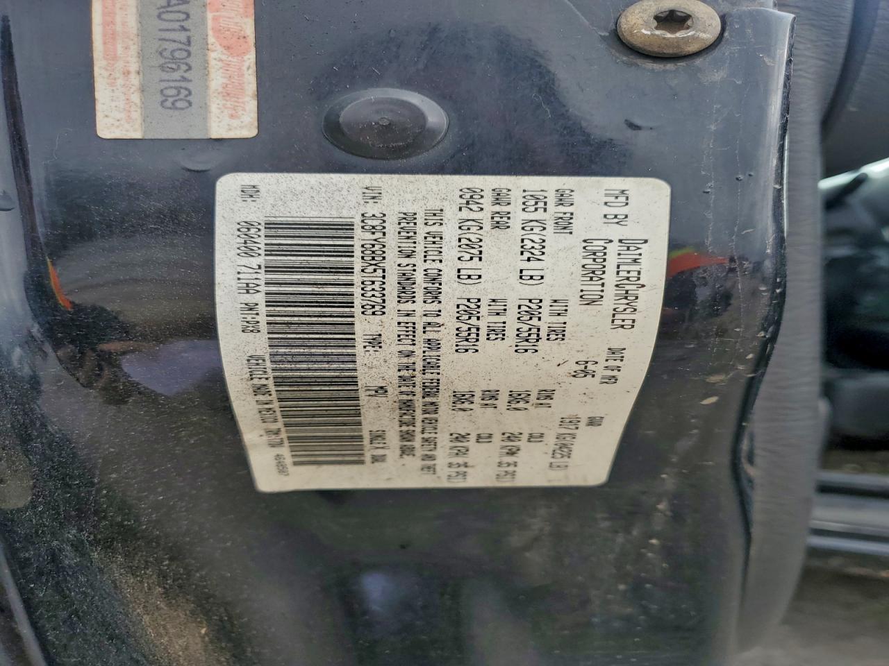 2005 Chrysler Pt Cruiser Limited VIN: 3C8FY68BX5T633769 Lot: 93191055