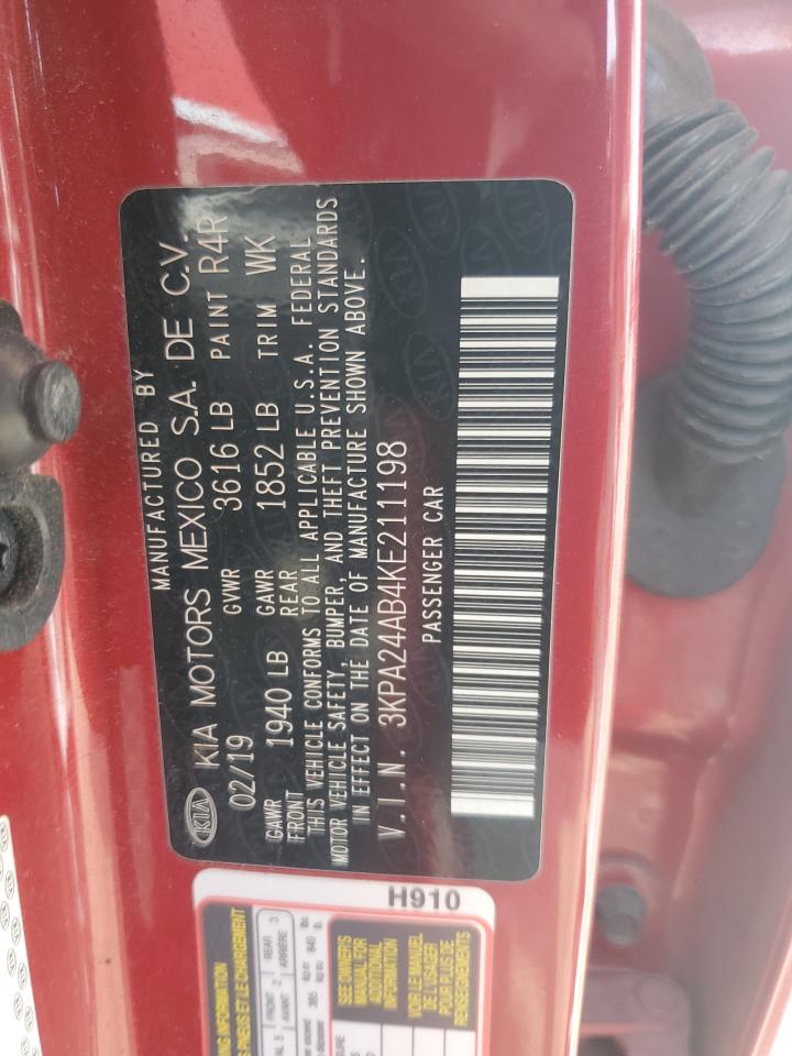 2019 Kia Rio S VIN: 3KPA24AB4KE211198 Lot: 91144925