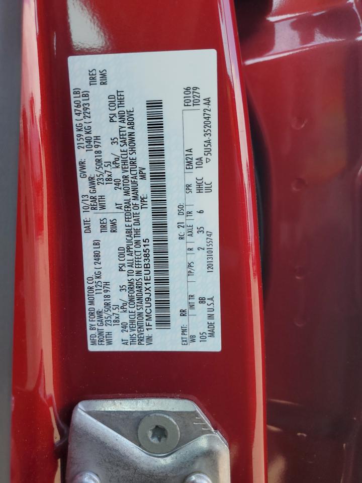 2014 Ford Escape Titanium VIN: 1FMCU9JX1EUB38515 Lot: 90710445