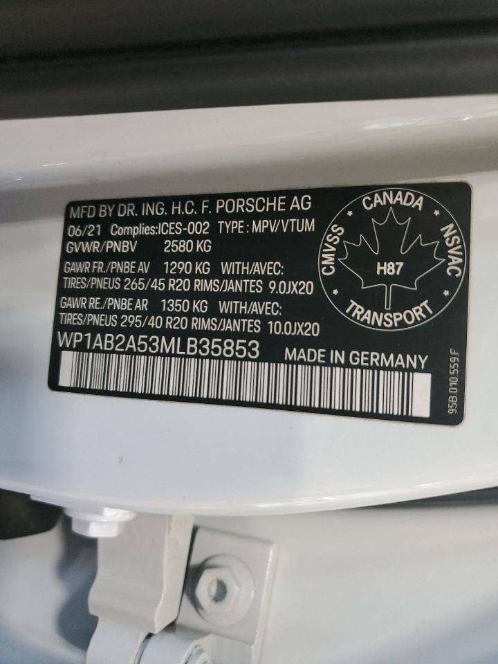 2021 Porsche Macan S VIN: WP1AB2A53MLB35853 Lot: 90616895