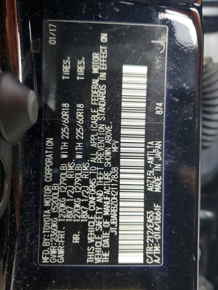 2017 Lexus Nx 200T Base VIN: JTJBARBZ0H2117838 Lot: 93054295