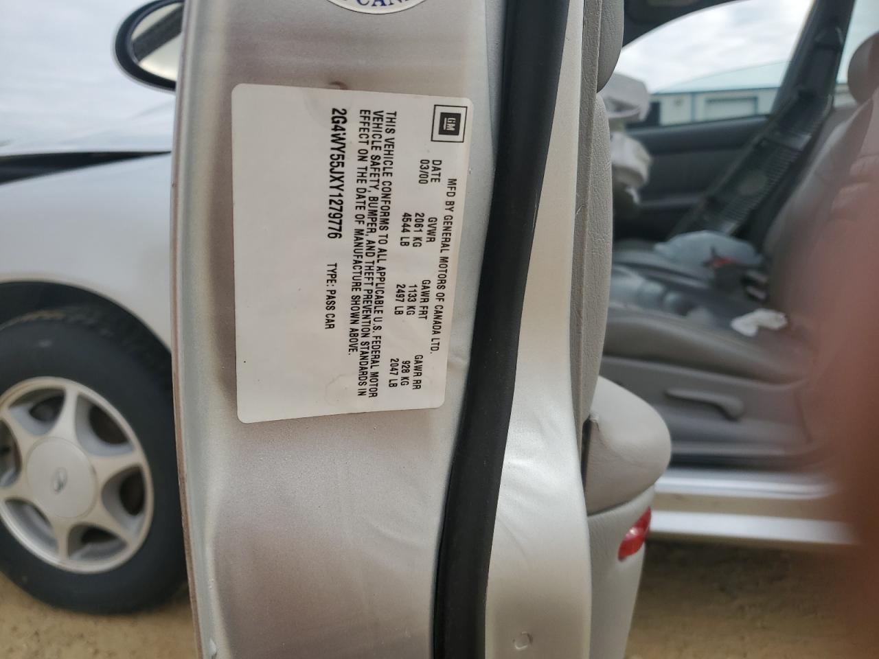 2000 Buick Century Limited VIN: 2G4WY55JXY1279776 Lot: 91680505