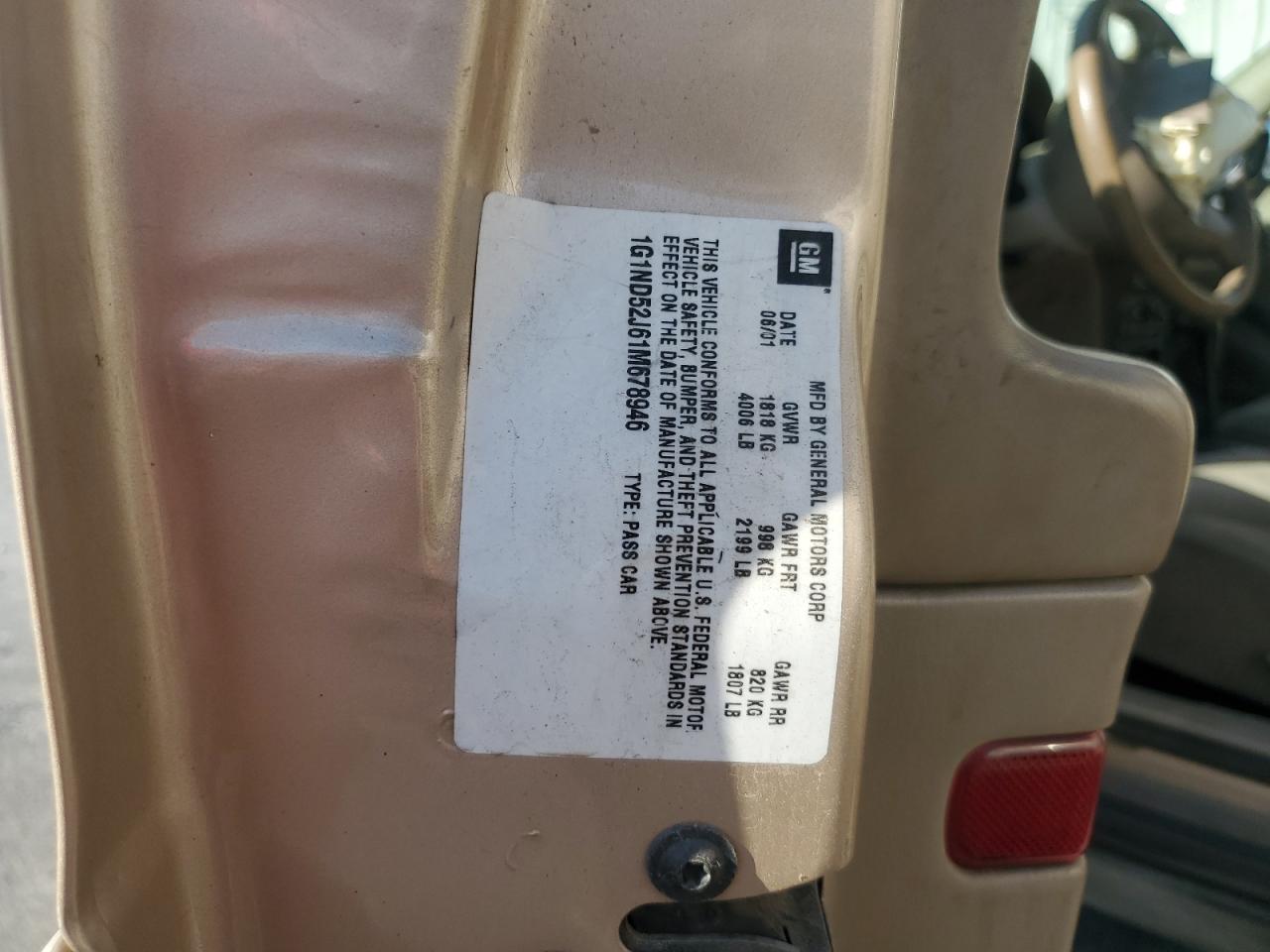 2001 Chevrolet Malibu VIN: 1G1ND52J61M678946 Lot: 93143055