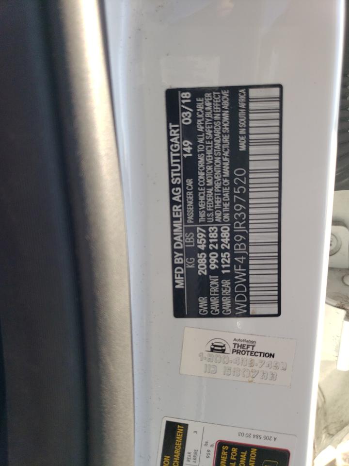 2018 Mercedes-Benz C 300 VIN: WDDWF4JB9JR397520 Lot: 92908245