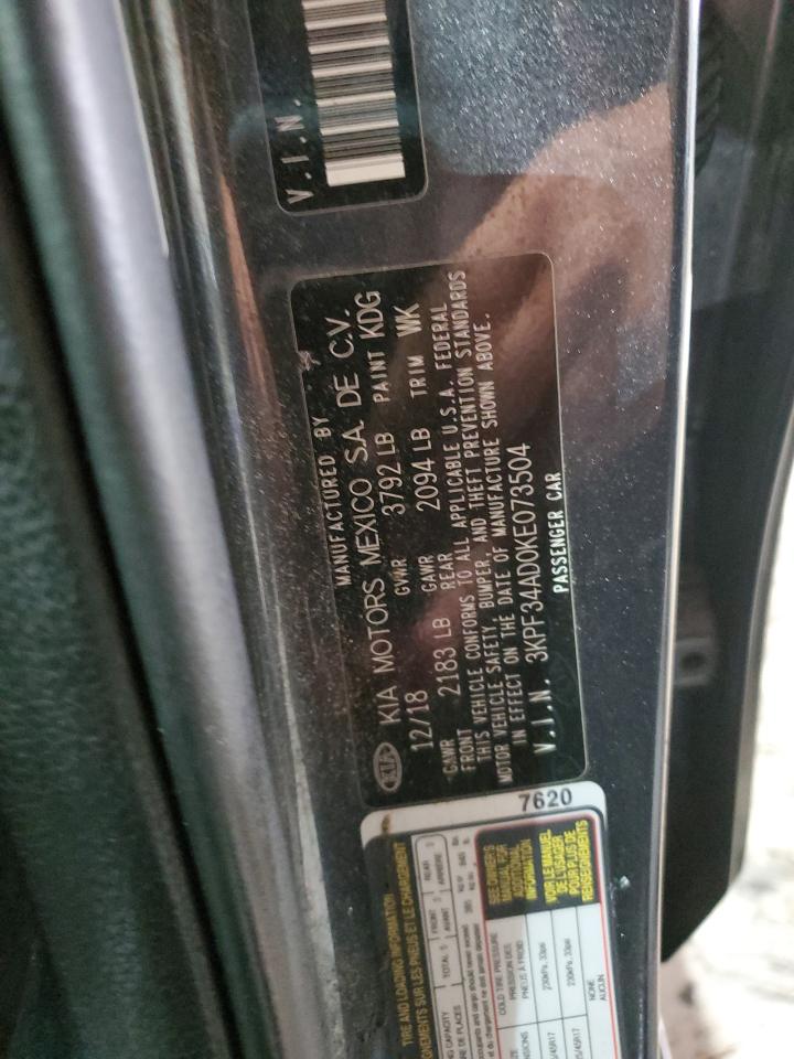 2019 Kia Forte Gt Line VIN: 3KPF34AD0KE073504 Lot: 92604825