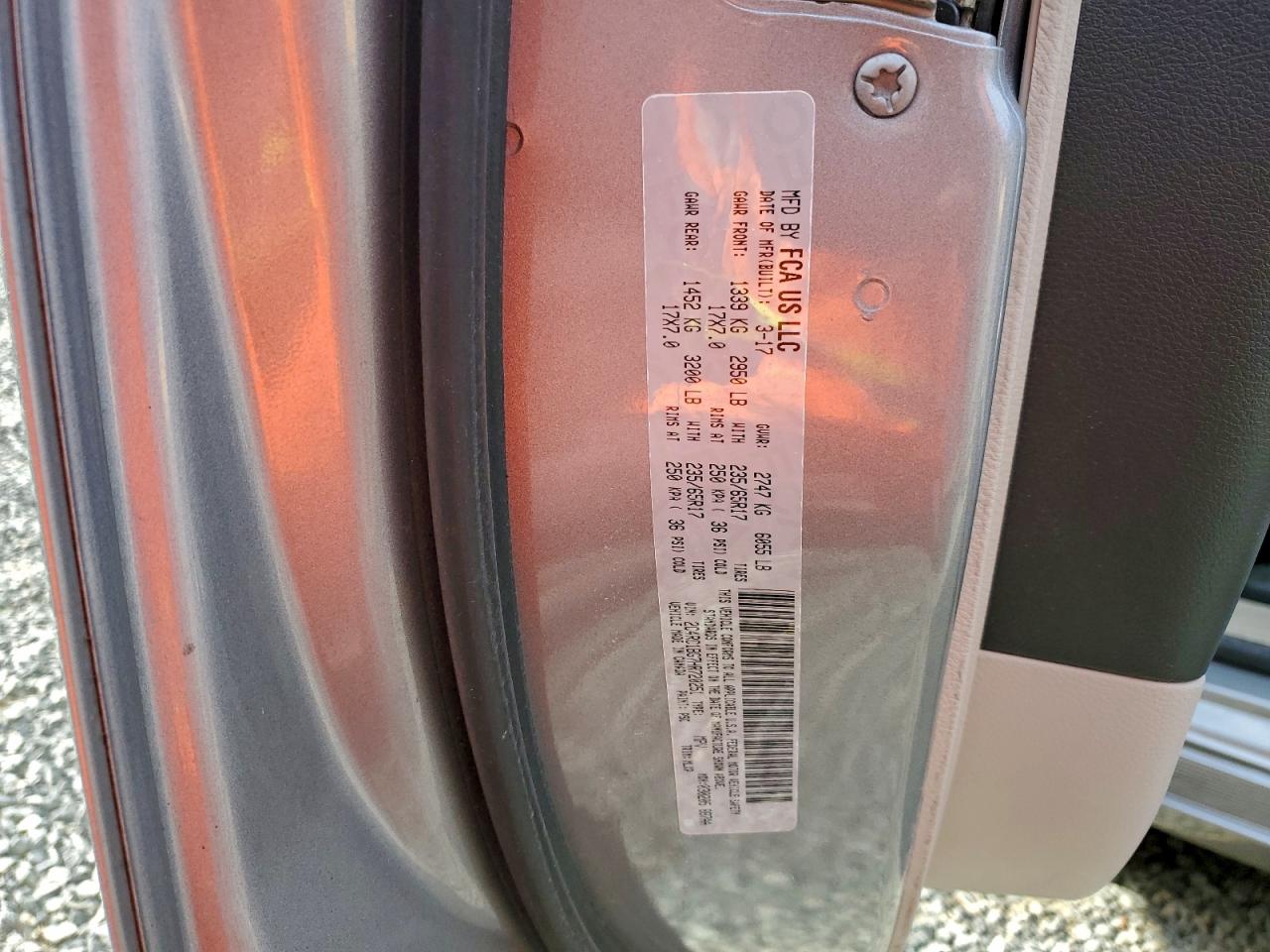 2017 Chrysler Pacifica Touring L VIN: 2C4RC1BG7HR720251 Lot: 94223805