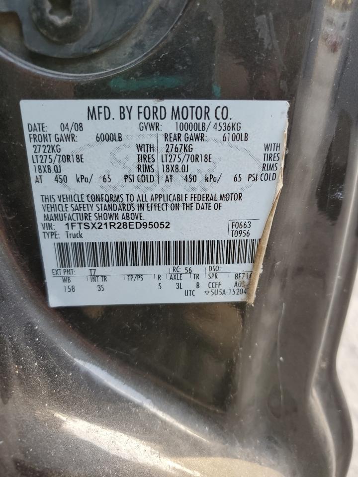 2008 Ford F250 Super Duty VIN: 1FTSX21R28ED95052 Lot: 92686355