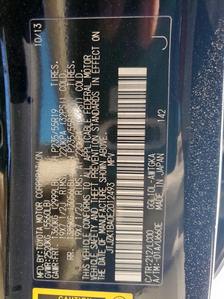 2014 Lexus Rx 350 VIN: JTJZK1BA0E2012493 Lot: 91719545