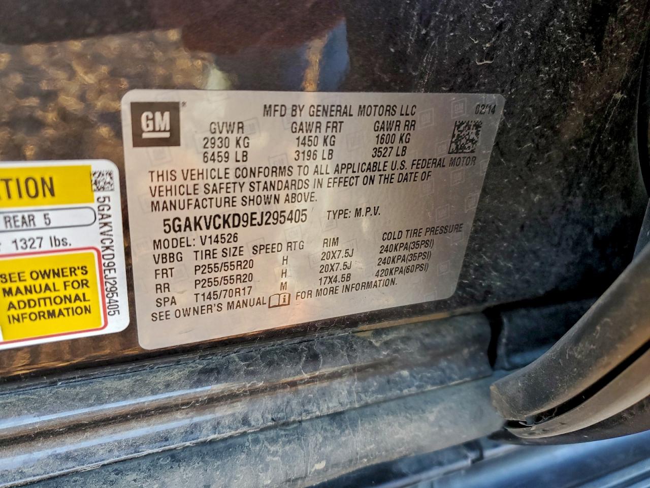 2014 Buick Enclave VIN: 5GAKVCKD9EJ295405 Lot: 93031255