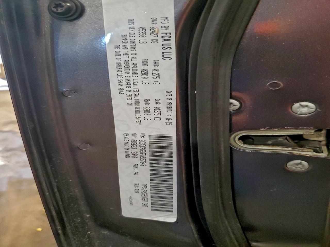 2015 Chrysler 300 S VIN: 2C3CCAGG6FH927848 Lot: 93927795