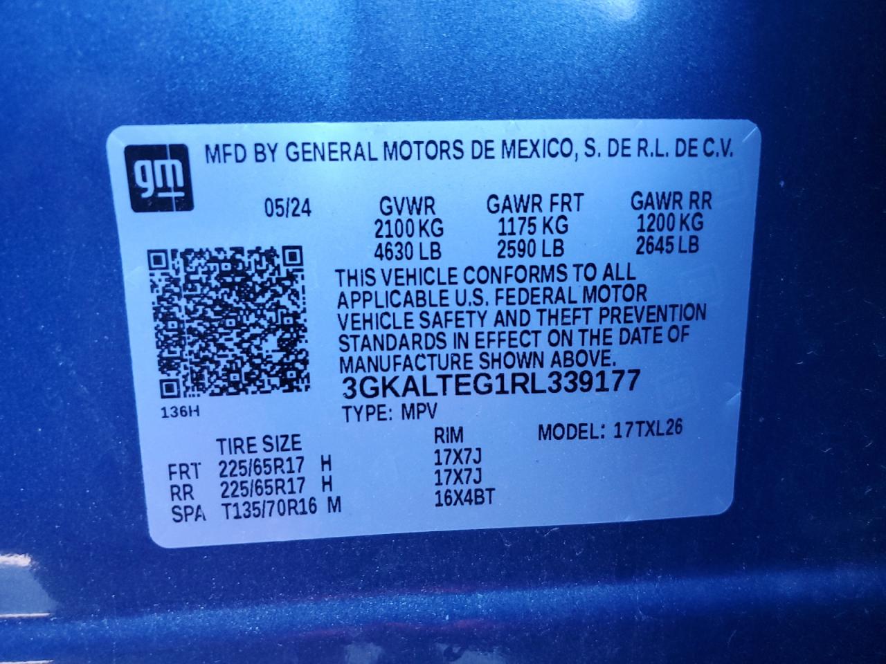 2024 GMC Terrain Sle VIN: 3GKALTEG1RL339177 Lot: 91024145