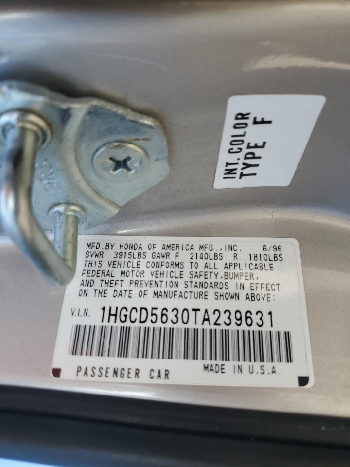 1996 Honda Accord Lx VIN: 1HGCD5630TA239631 Lot: 91126345