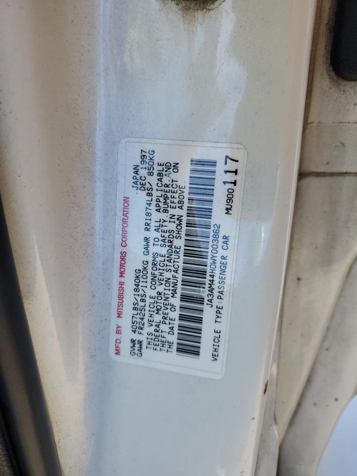1998 Mitsubishi 3000 Gt VIN: JA3AM44H0WY003862 Lot: 92623145