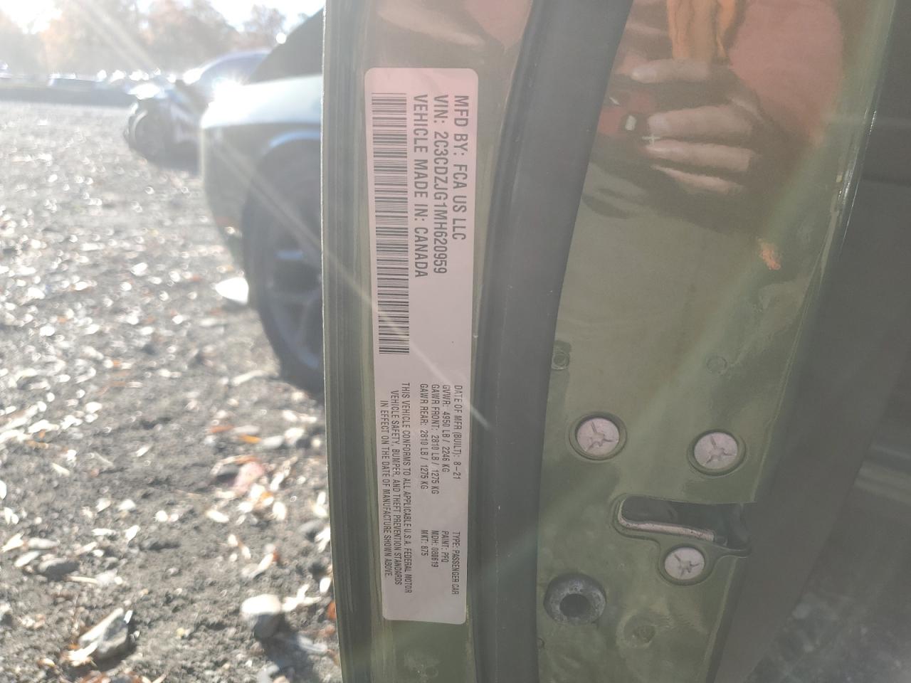 2021 Dodge Challenger Gt VIN: 2C3CDZJG1MH620959 Lot: 91577445