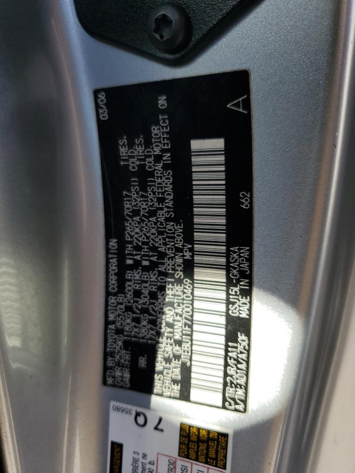 2007 Toyota Fj Cruiser VIN: JTEBU11F770010469 Lot: 93294935