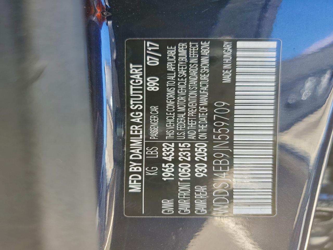 2018 Mercedes-Benz Cla 250 VIN: WDDSJ4EB9JN559709 Lot: 94519285