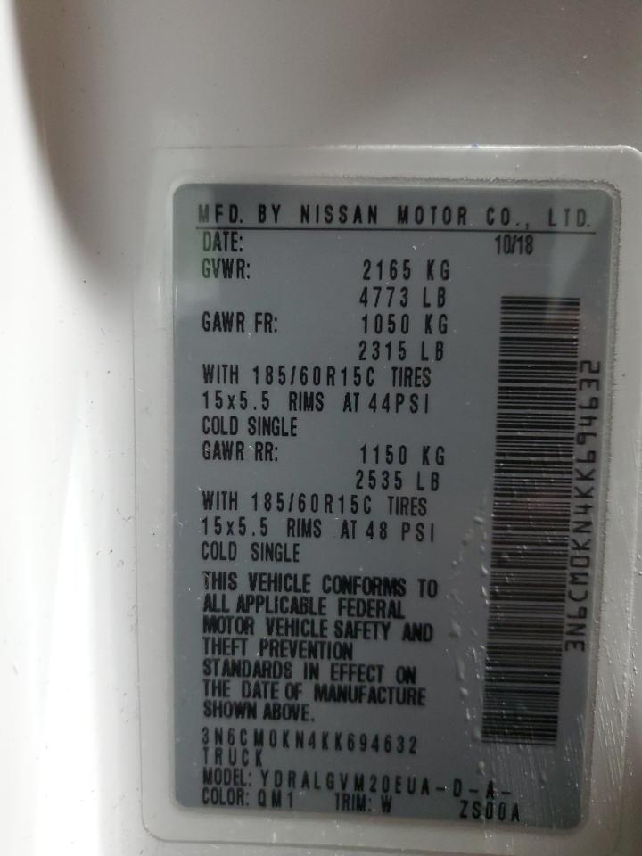 2019 Nissan Nv200 2.5S VIN: 3N6CM0KN4KK694632 Lot: 93451305
