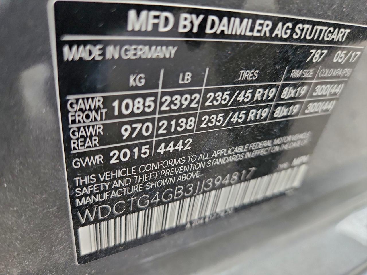 2018 Mercedes-Benz Gla 250 4Matic VIN: WDCTG4GB3JJ394817 Lot: 93758205