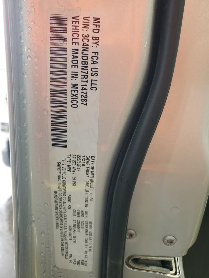 2024 Jeep Compass Latitude VIN: 3C4NJDBN7RT147287 Lot: 93343415