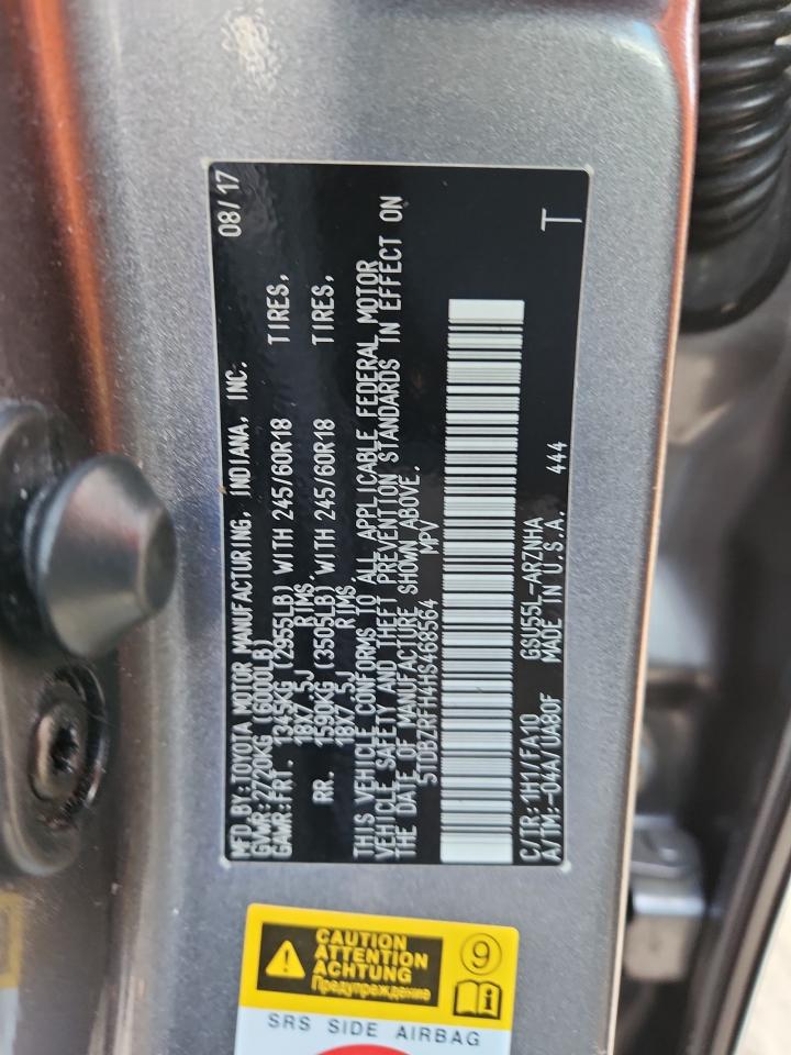 2017 Toyota Highlander Le VIN: 5TDBZRFH4HS468564 Lot: 93182705