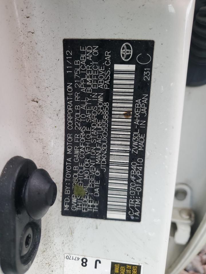 2013 Toyota Prius VIN: JTDKN3DUXD5558858 Lot: 93598045