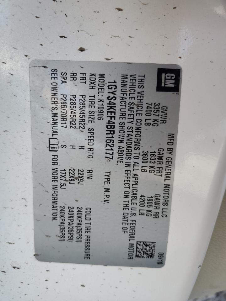 2011 Cadillac Escalade Esv Platinum VIN: 1GYS4KEF4BR162177 Lot: 93248075